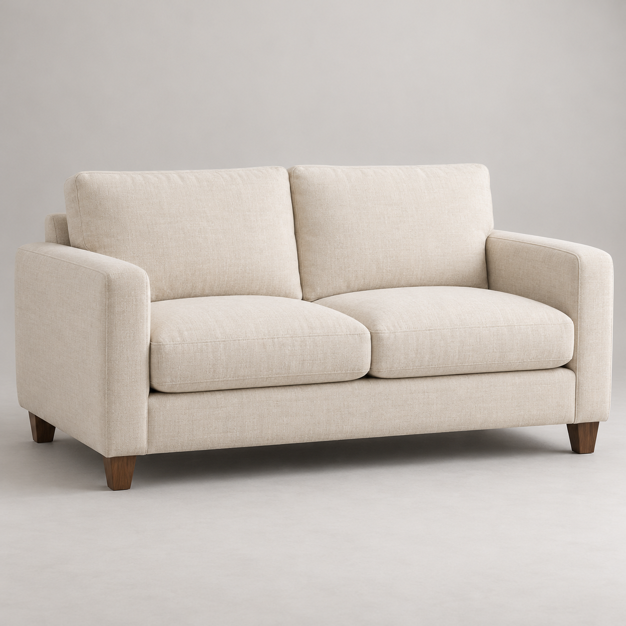 Alba Cream Loveseat on a pale studio background