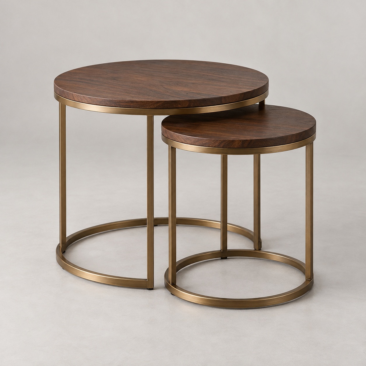 Cobre Nesting Tables on a pale studio background