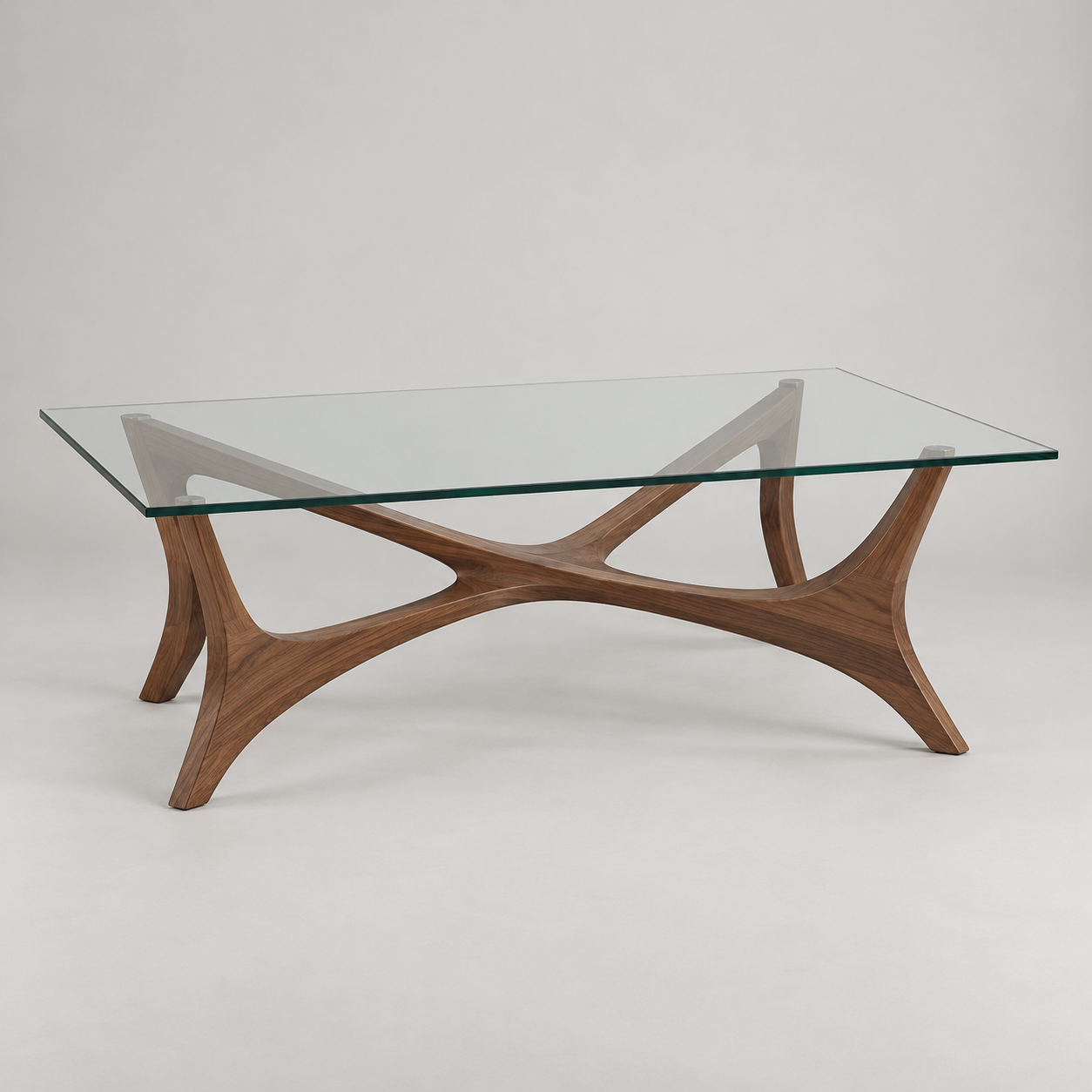 Delta Glass Coffee Table on a pale studio background