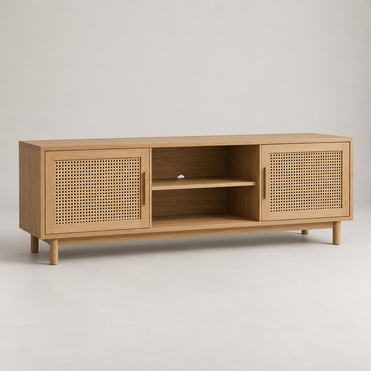 Mimbre Media Cabinet on a pale studio background