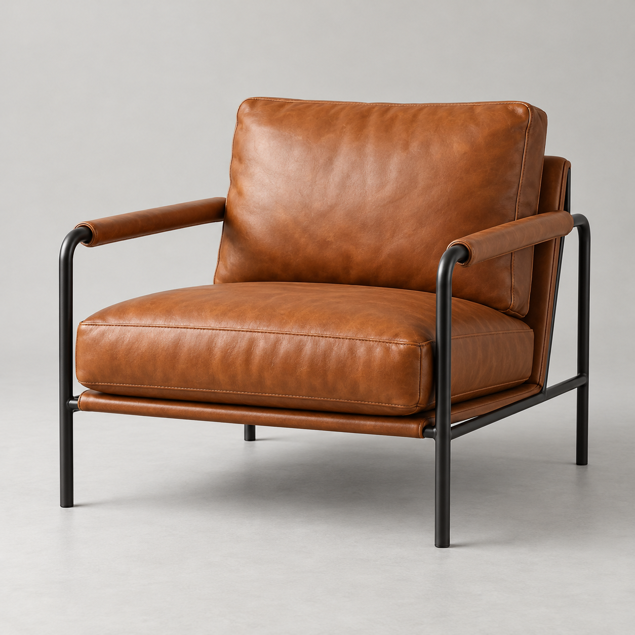 Tilo Leather Armchair on a pale studio background