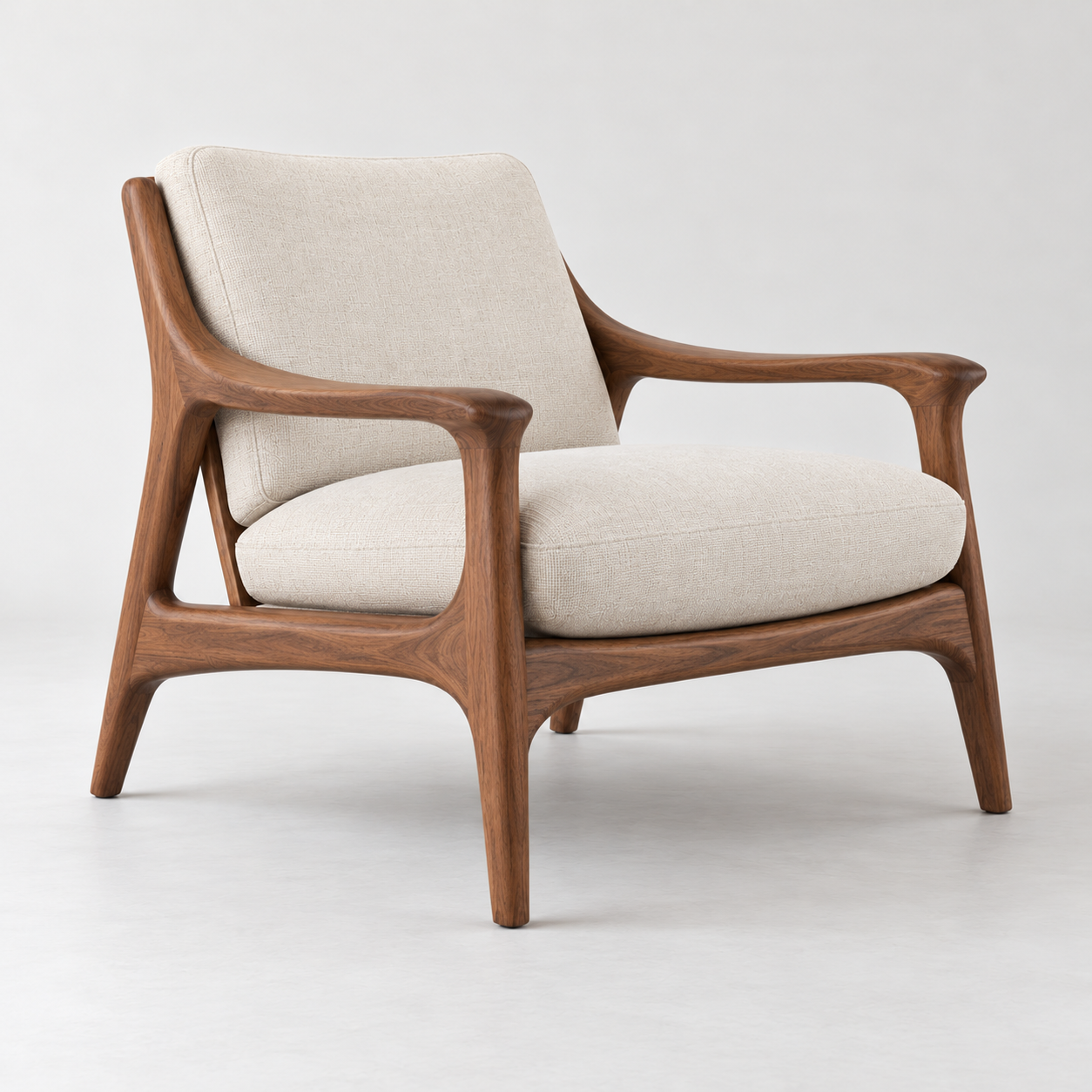 Illustrative generated alternate view of Loma Walnut Lounge Chair