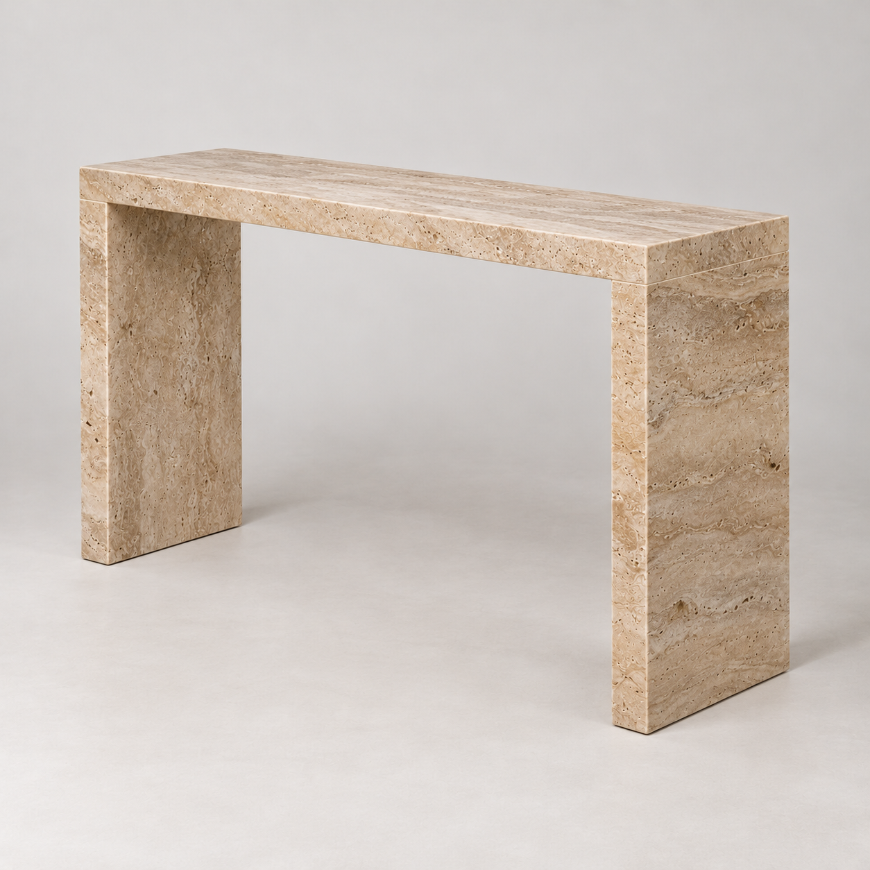 Illustrative generated alternate view of Rill Travertine Console